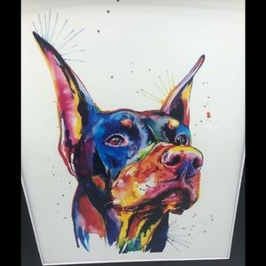 Colorful Doberman Pinscher 11x14 in Art Print